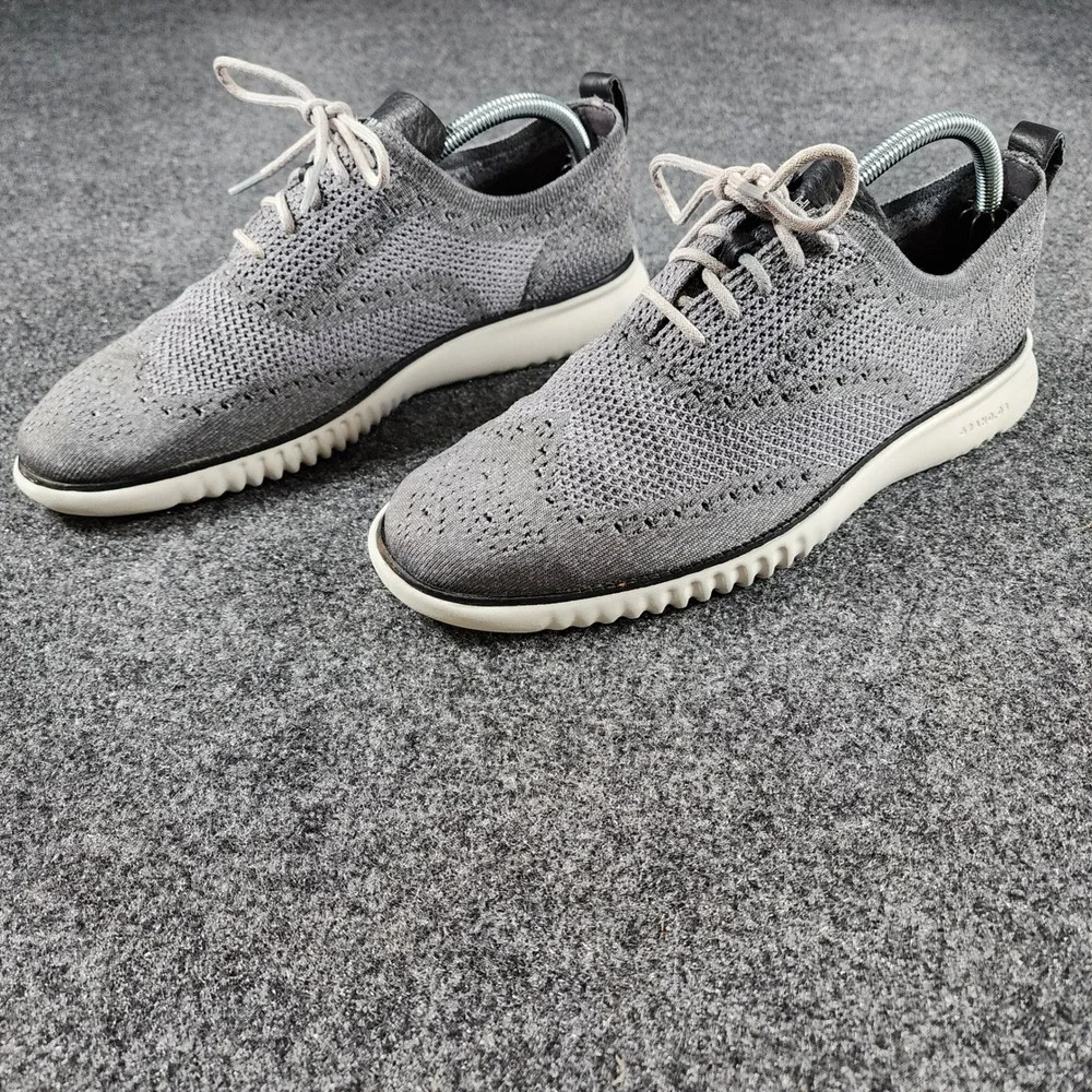 Cole Haan Zerogrand Stitchlite Oxford Casual Mens 9.5 Gray Knit Wingtip C27565